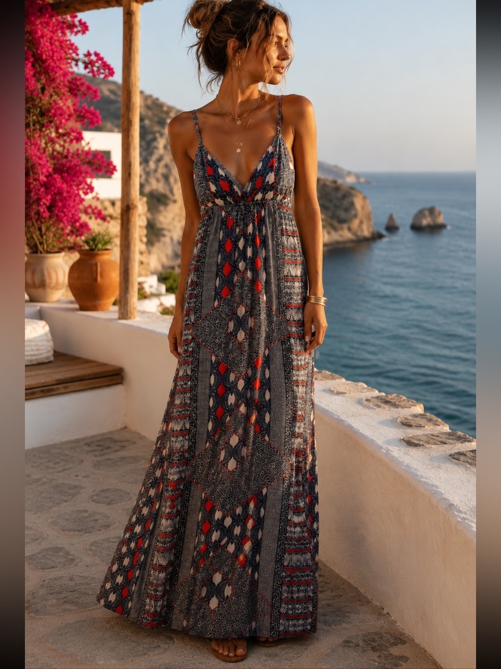 Gypsy 05 100% Silk Printed Maxi Dress NWT Boho Resort Revolve
